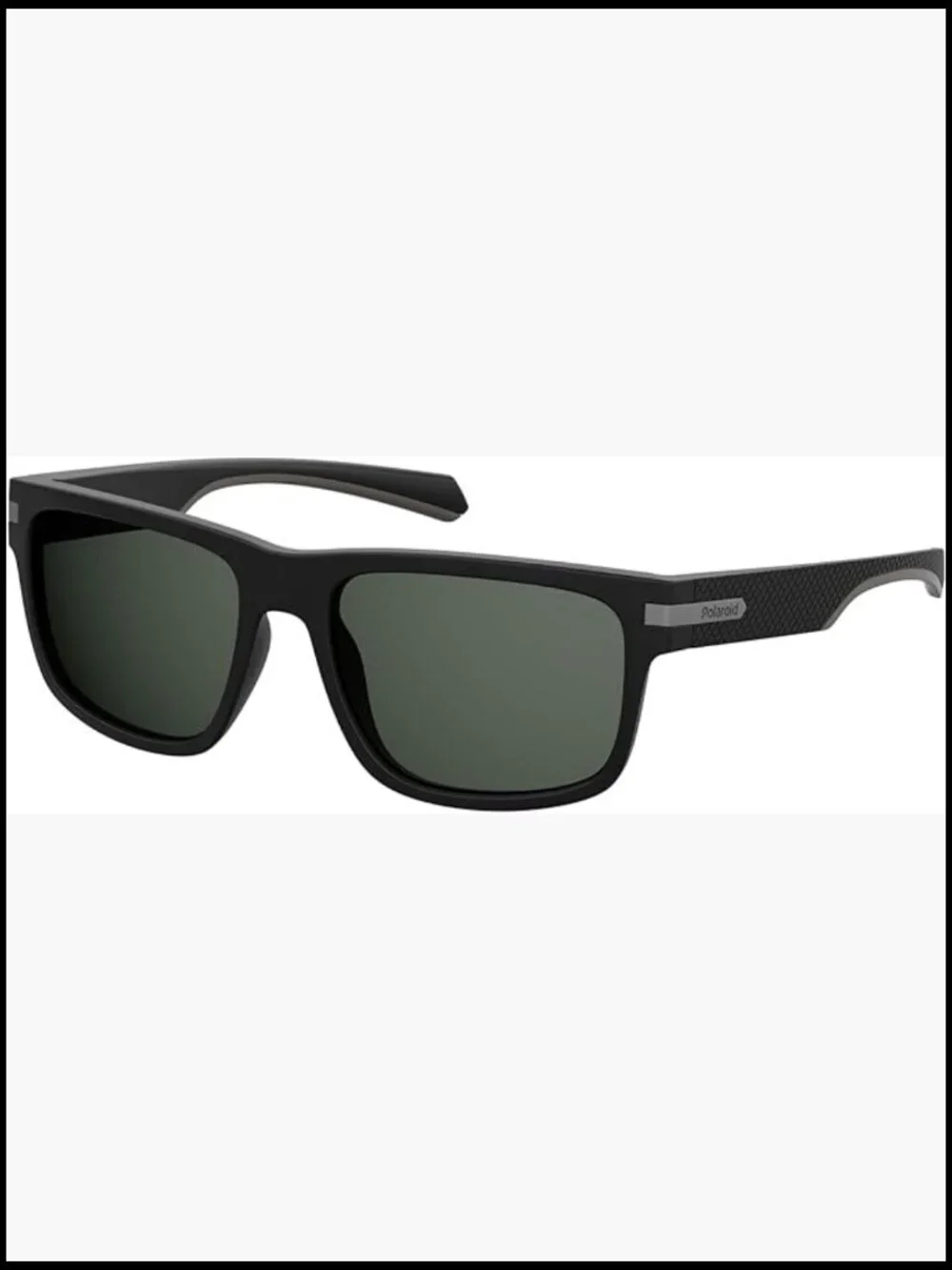 Rectangular Polarized Sunglasses with UV Protection, Plastic Frame, Branded Case